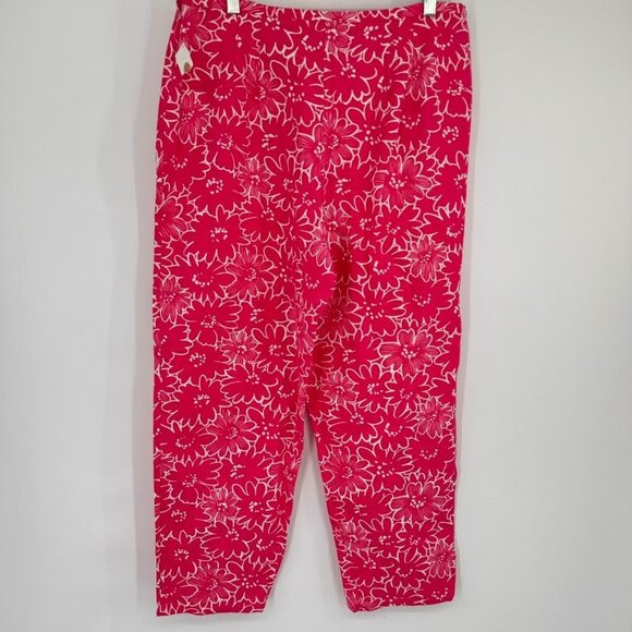Talbots Women’s Size 16 Pink Floral Print Cotton Pants ankle new - Picture 10 of 13